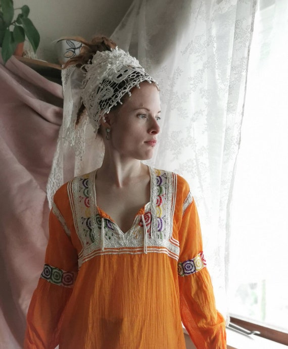 green emerald velvet dress Hand-Embroidered Hippie Dress main image 0