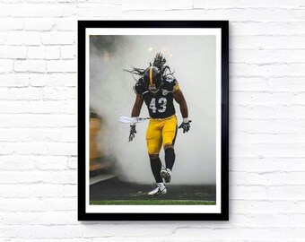 Framed Troy Polamalu Sports Illustrated Cover Crunch Time Pittsburgh Steelers Autograph Promo Print