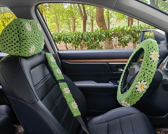 Crochet Car Headrest Covers,Car Headrest Covers,Daisy Car Headrest Covers, Car Headrest Covers Crochet ,Crochet car accessories