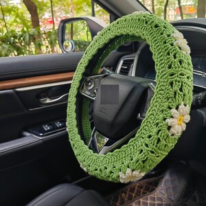 Crochet Car Headrest Covers,Car Headrest Covers,Daisy Car Headrest Covers, Car Headrest Covers Crochet ,Crochet car accessories image 5