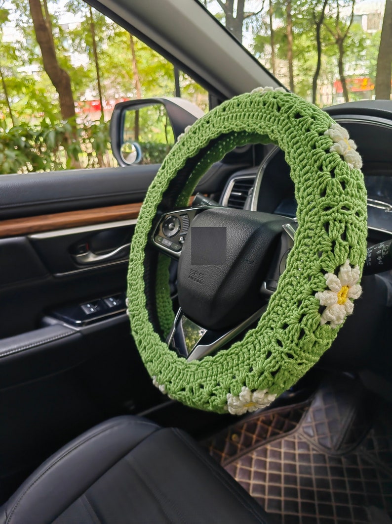 Crochet Car Headrest Covers,Car Headrest Covers,Daisy Car Headrest Covers, Car Headrest Covers Crochet ,Crochet car accessories image 5