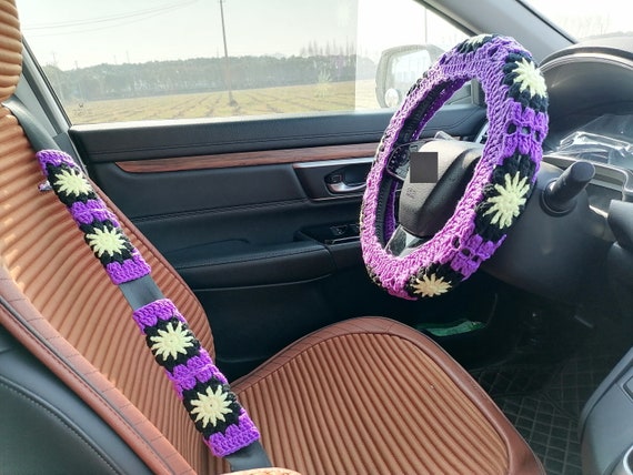 Sunflower Crochet Steering Wheel Cover -  Denmark