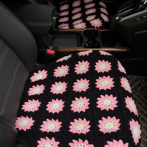 Coprisedili per auto, coprisedile girasole, set coprisedili anteriori per auto per uomo e donna, accessori regalo per auto, coprisedile decorativo all'uncinetto per auto, grazioso coprisedile per auto