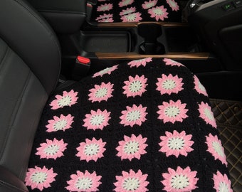 Crochet Sunflower Car Seat Cover, Auto Accessories