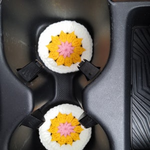 Crochet Granny Square Steering Wheel Cover: Colorful Car Interior Accessory E  2 coaster