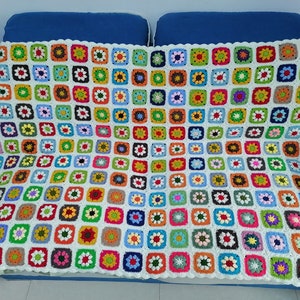 Crochet blanket,Colorful Granny blanket,Handmade bedspread,Crochet afghan throw,Crochet blanket,Handmade blanket,Living Room Blanket