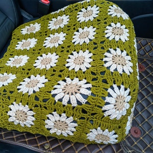 Sunflower Handmade Crochet Car Seat Cover