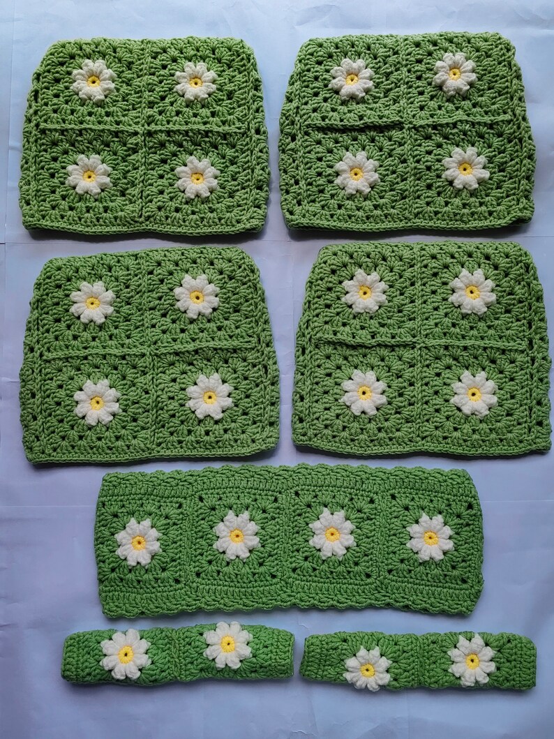 Crochet Car Headrest Covers,Car Headrest Covers,Daisy Car Headrest Covers, Car Headrest Covers Crochet ,Crochet car accessories G,C+E