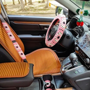 Crochet Sunflower Steering Wheel Cover For Car,Steering Wheel Cover For Women,Flower Steering wheel Cover,Cute Steering Wheel Cover