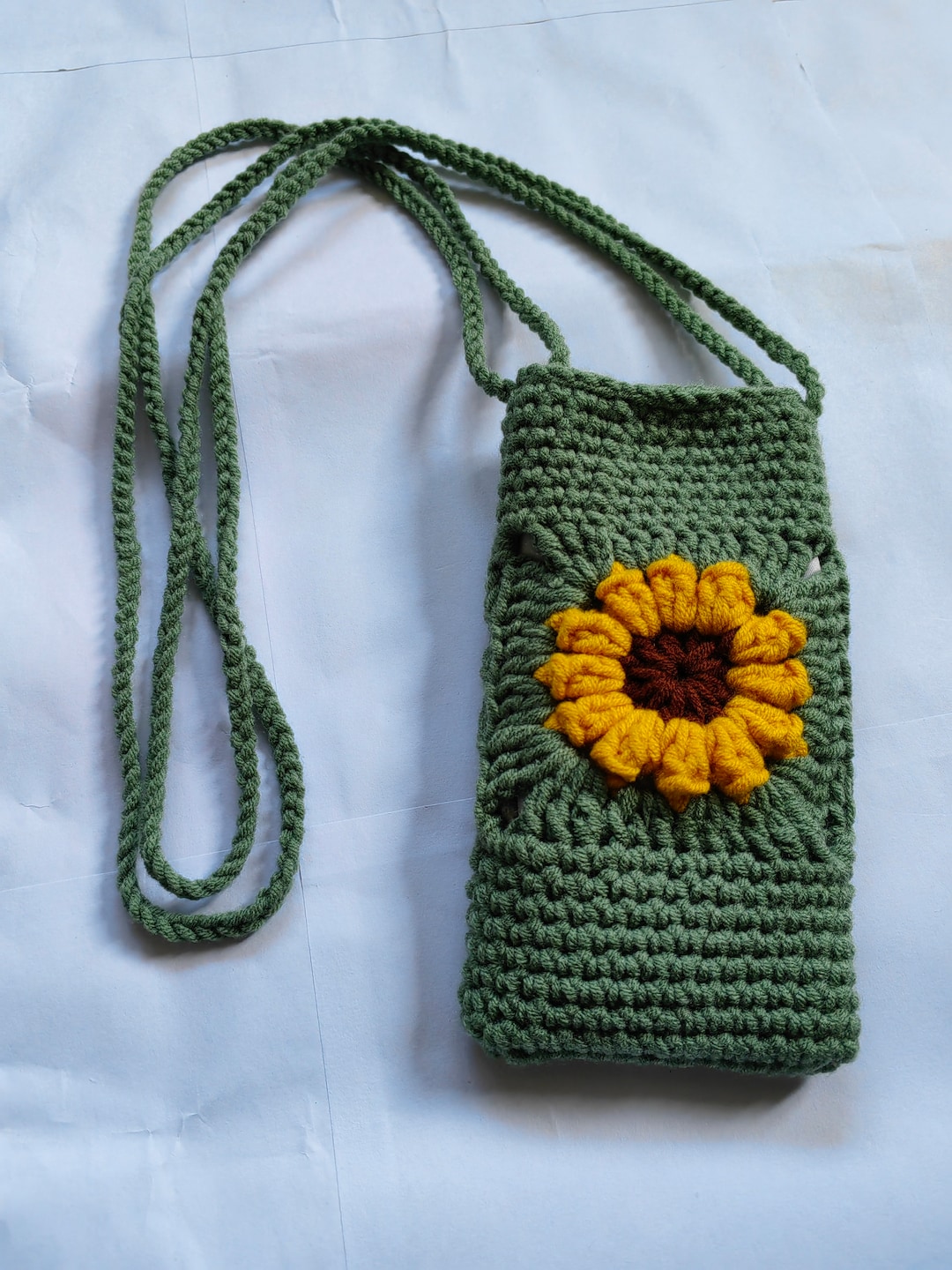 Crochet Sunflower Cellphone Bagcell Phone Crossbody Bag - Etsy