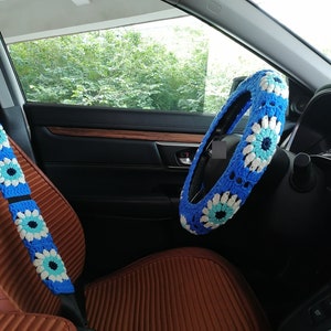 Evil Eye Steering Wheel Cover,Crochet Steering Wheel Cover,Car Steering,Steering Wheel Cover for Women
