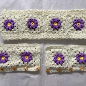Lenkradabdeckung, gehäkelte Gänseblümchen-Lenkradabdeckung, niedliche Blumen-Lenkradabdeckung, Sicherheitsgurtabdeckung, Autoinnenzubehördekoration