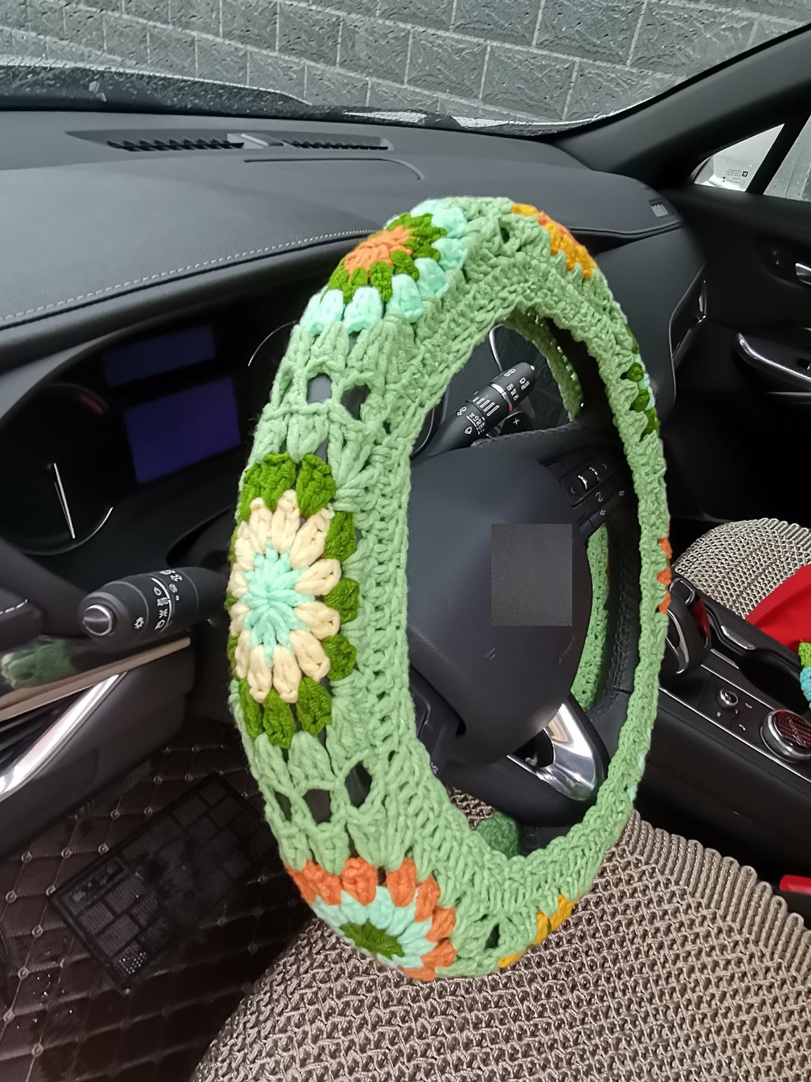 Handmade Crochet Steering Wheel Coversunflower Crochet Etsy