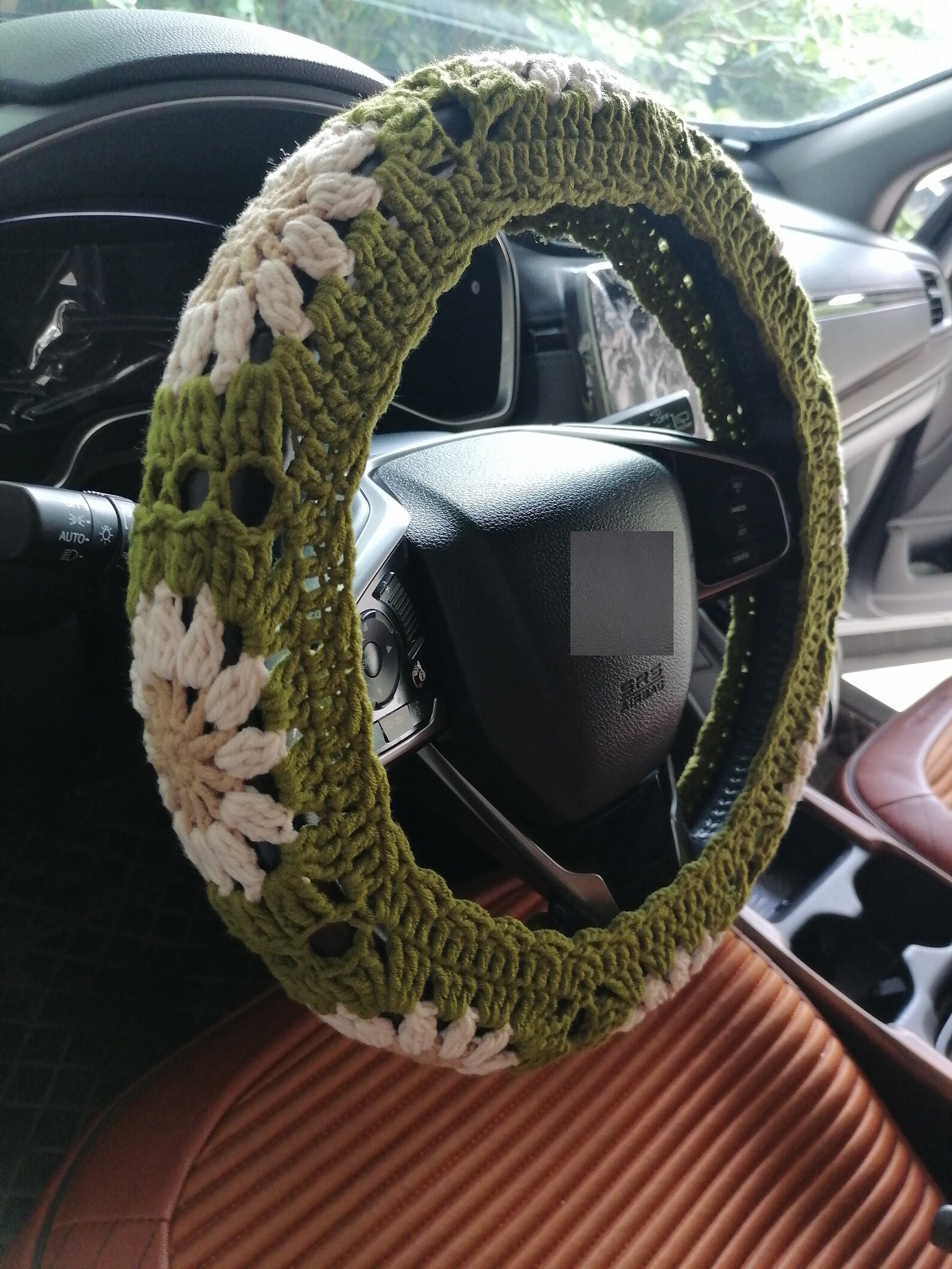 Crochet Steering Wheel Cover Steering Wheel Coversunflower Etsy