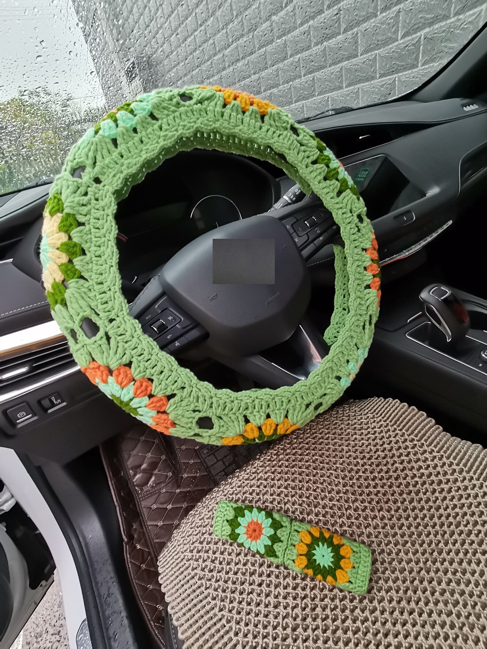 Handmade Crochet Steering Wheel Coversunflower Crochet Etsy