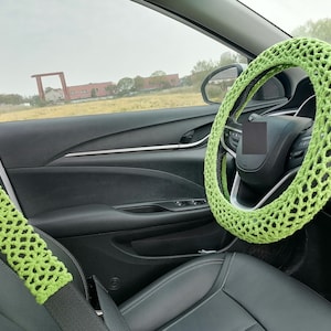 Steering Wheel Cover For Car,Steering Wheel Cover Crochet,Sunflower Steering Wheel Cover,Grass Green Steering Wheel Cover,Car Accessories