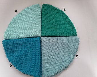 Handmade Crochet Chair Cushion: Round Sofa Seat Pad, Customizable