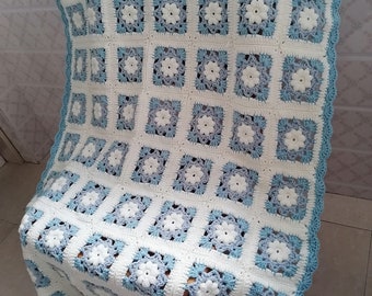 Crochet Granny Square,Granny Squares Blanket,Granny Square Afghan,Flower Blanket ,Crochet baby girl blanket,Home Decor