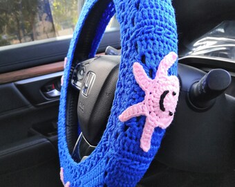 Crochet Octopus Steering Wheel Cover: Handmade Car Accessories