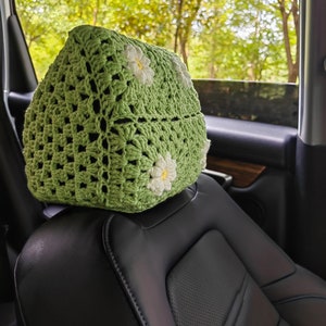 Crochet Car Headrest Covers,Car Headrest Covers,Daisy Car Headrest Covers, Car Headrest Covers Crochet ,Crochet car accessories A: 1 headrest cover