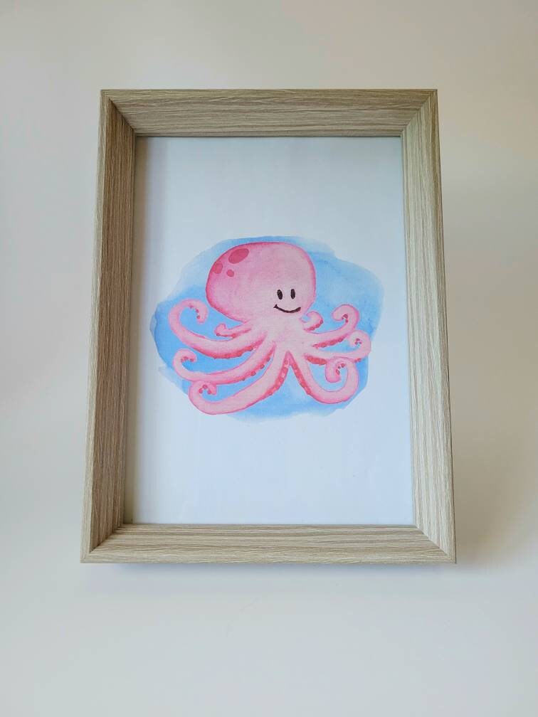 Pink Octopus Baby Nursery Decor 5x7 Print Etsy