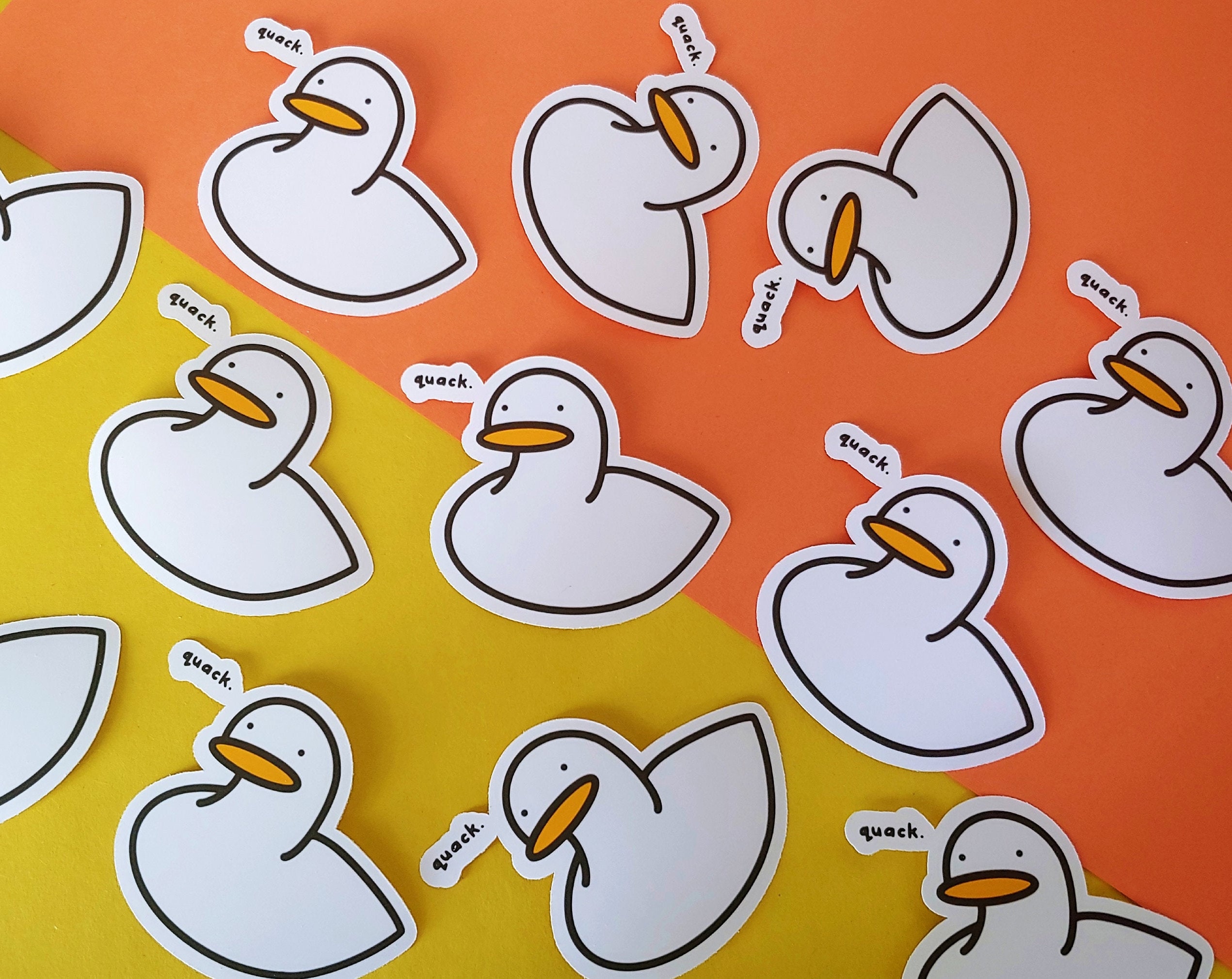 Quack Sticker Duck Says Quack Sticker | Matte Vinyl Sticker for Laptops, Decals ...