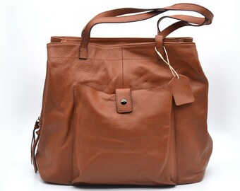 Leather Bag Large Women Leather Handbag Soft Three compart shoulder Bag