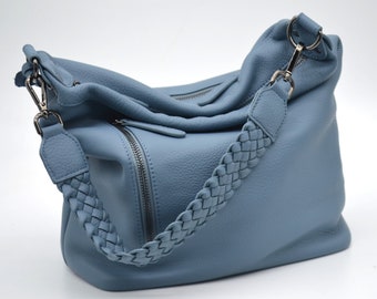 Leather Bag Soft Handbag Woven Bag Braided Handle