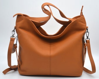 Leather Bag Women's Leather Handbag Beige shoulder Leather Purse Beautiful Hobo Bag