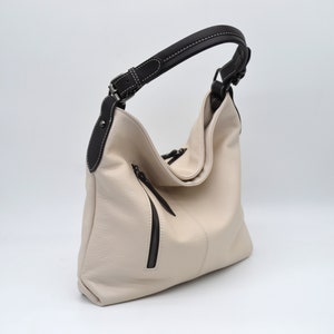 Leather Bag Soft Leather Handbag shoulder Leather Purse Hobo Bag image 5