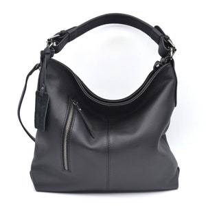 Leather Bag Soft Leather Handbag shoulder Leather Purse Hobo Bag image 6