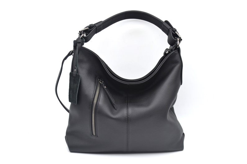 Leather Bag Soft Leather Handbag shoulder Leather Purse Hobo Bag image 6