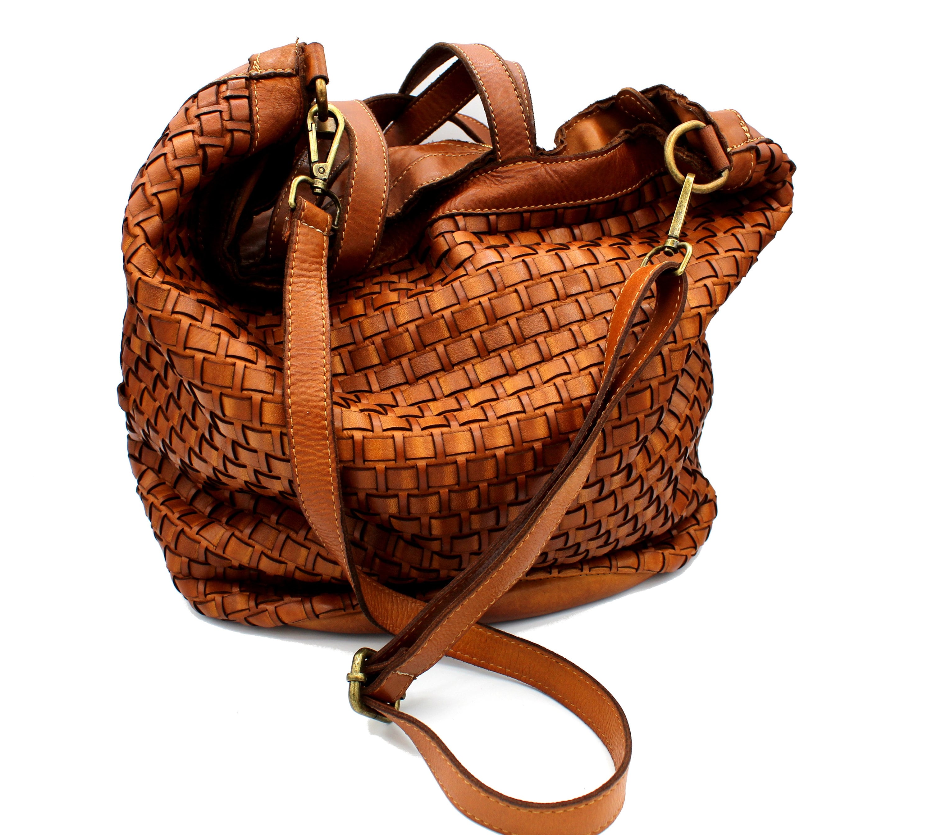 Handmade woven leather bag leather shoulder bag Limited Etsy