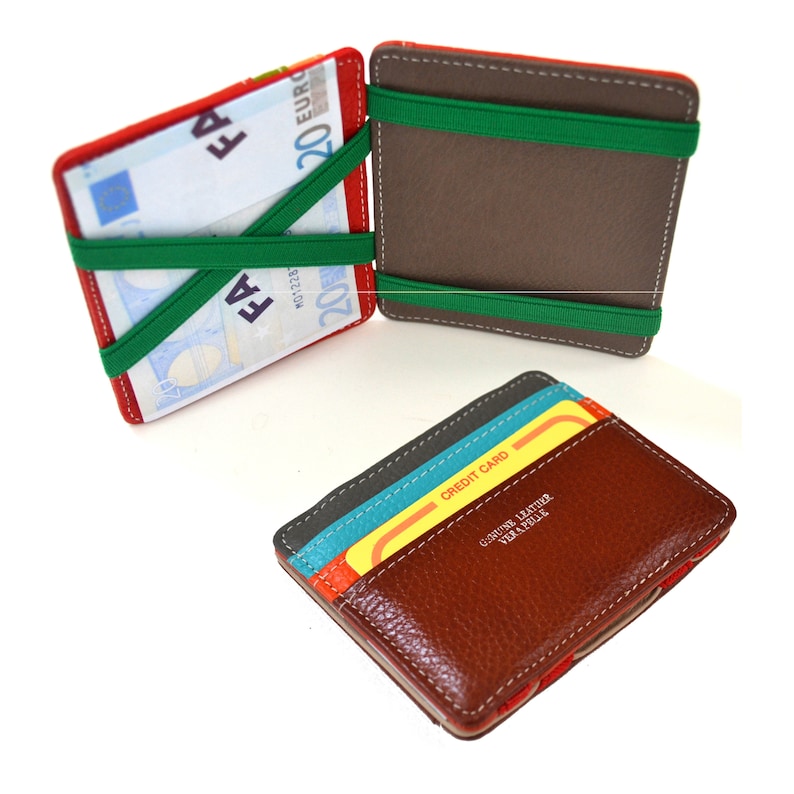 Leather Magic Wallet high quality Made in Italy Soft Genuine Leather