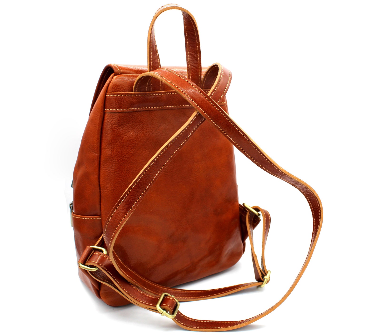 Leather Backpack for Women Made in Italy Etsy