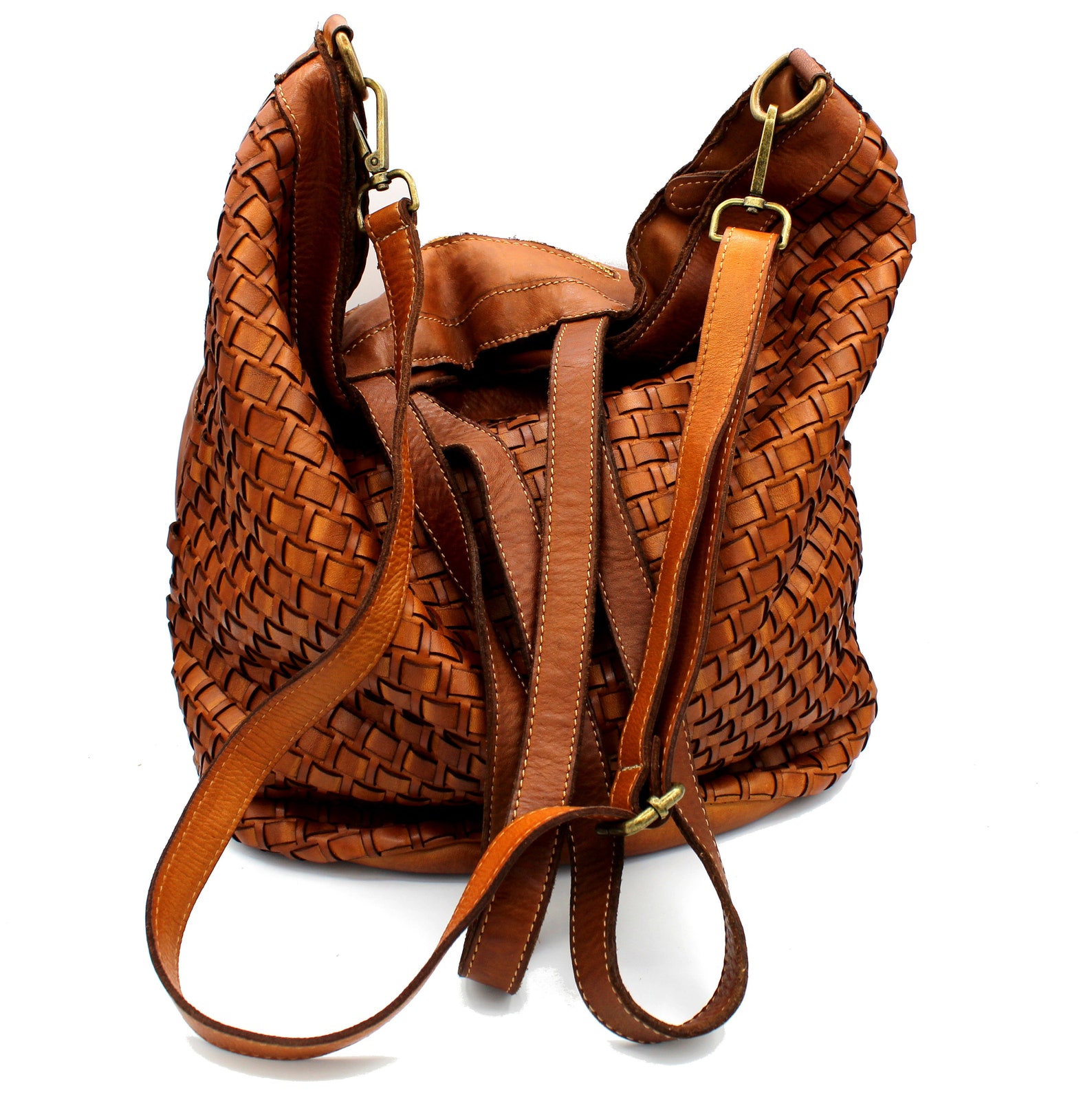Handmade woven leather bag leather shoulder bag Limited Etsy