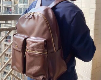 Leather Bag Backpack Large Unisex Backpack NeW