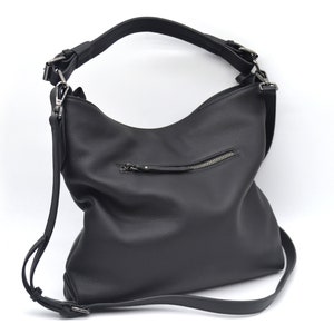 Leather Bag Soft Leather Handbag shoulder Leather Purse Hobo Bag image 7