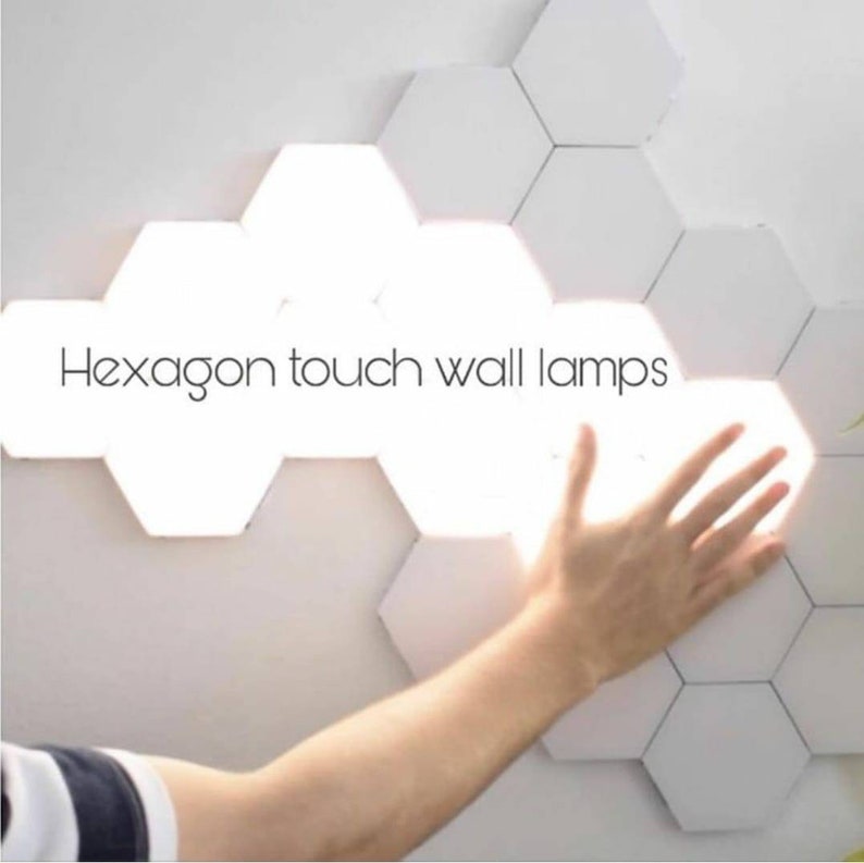 Hexagon Touch Wall Lamps Touch Sensitive Quantum Lights Etsy UK