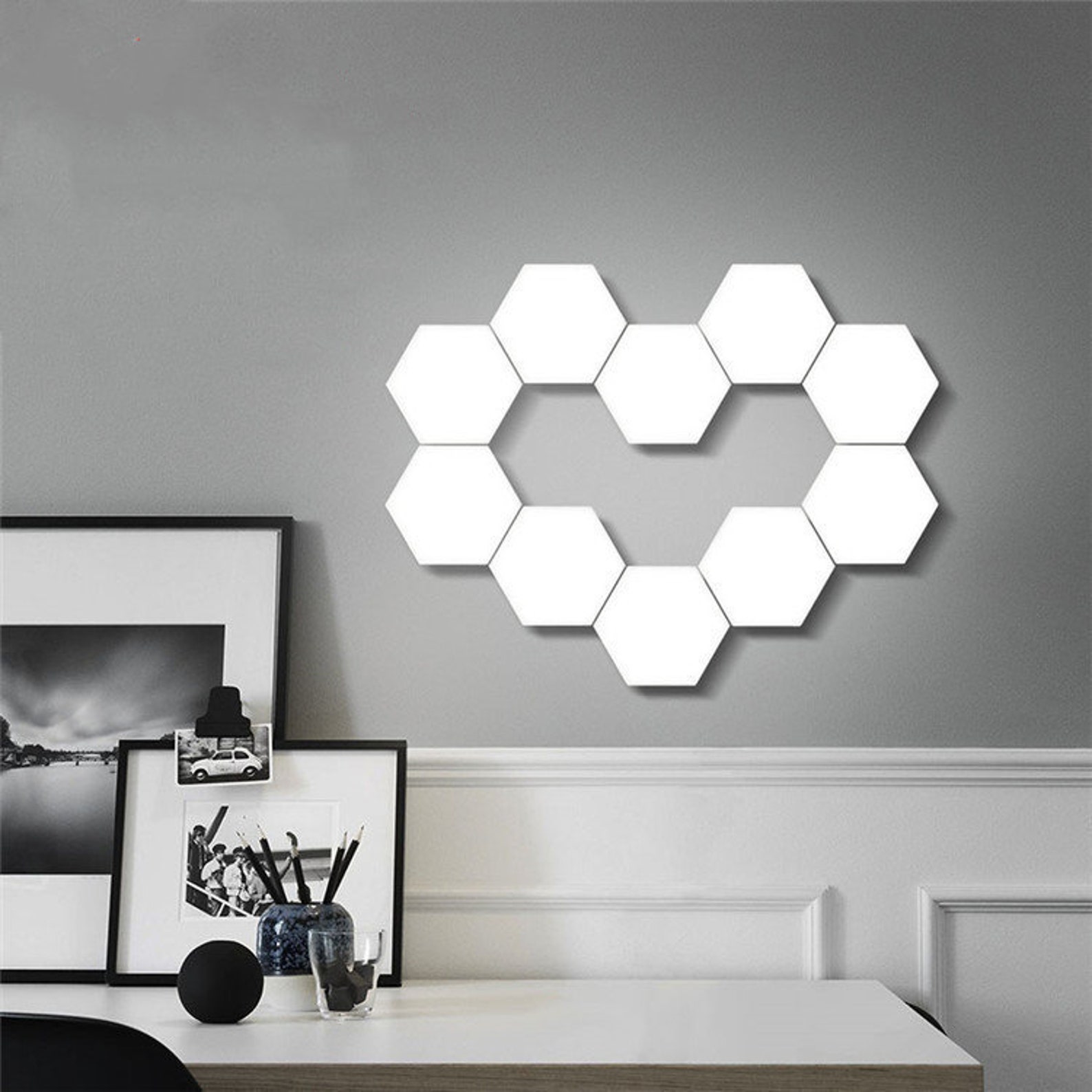 Hexagon Touch Wall Lamps Touch Sensitive Quantum Lights Etsy UK