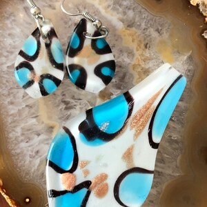 Glass Bead Handmade Jewelry Set (necklace and earrings)