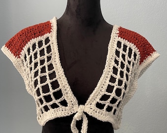 Woman&#39;s clothing shell/vest - Handmade crochet