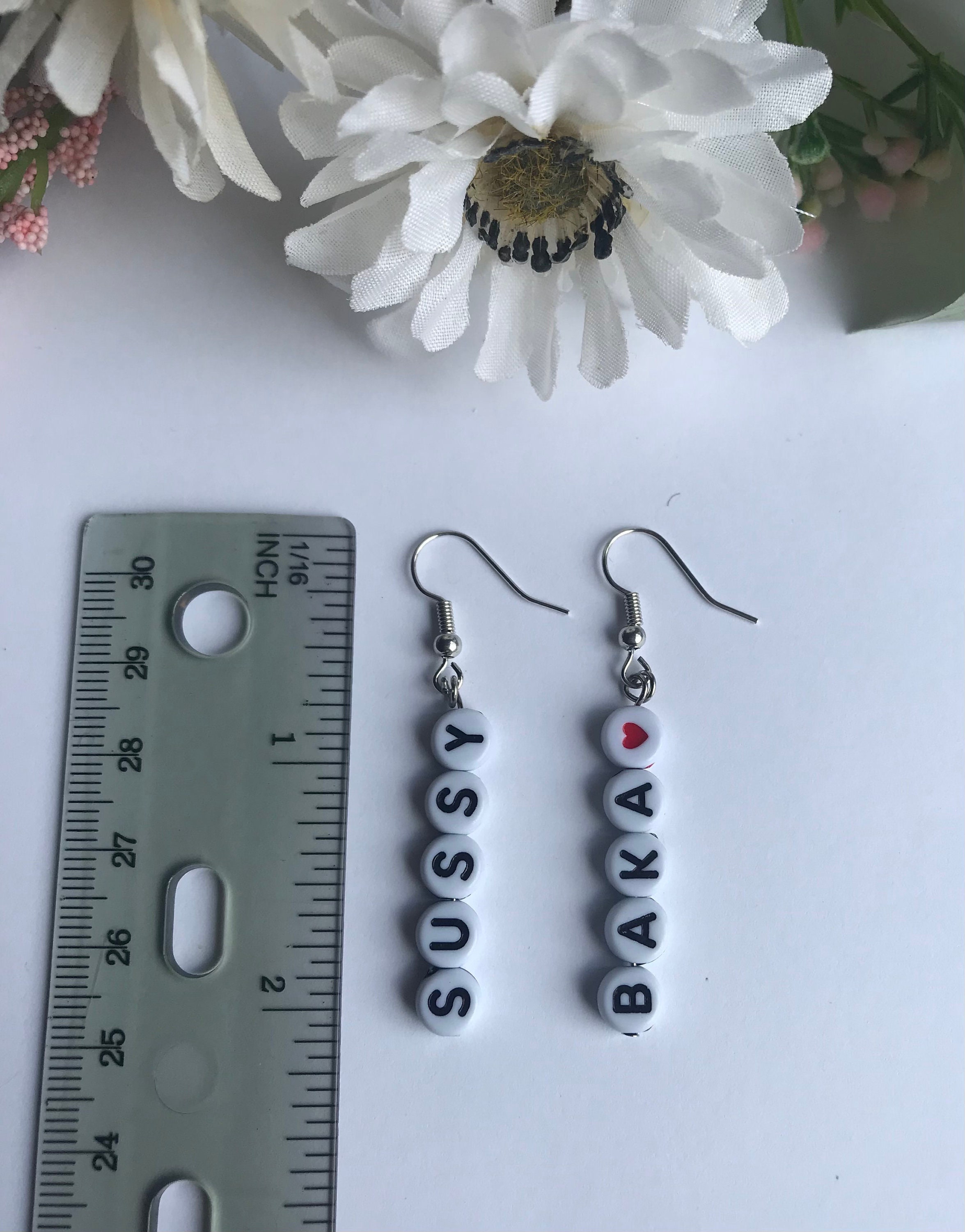 Letter Word Bead Earrings Customizable Etsy