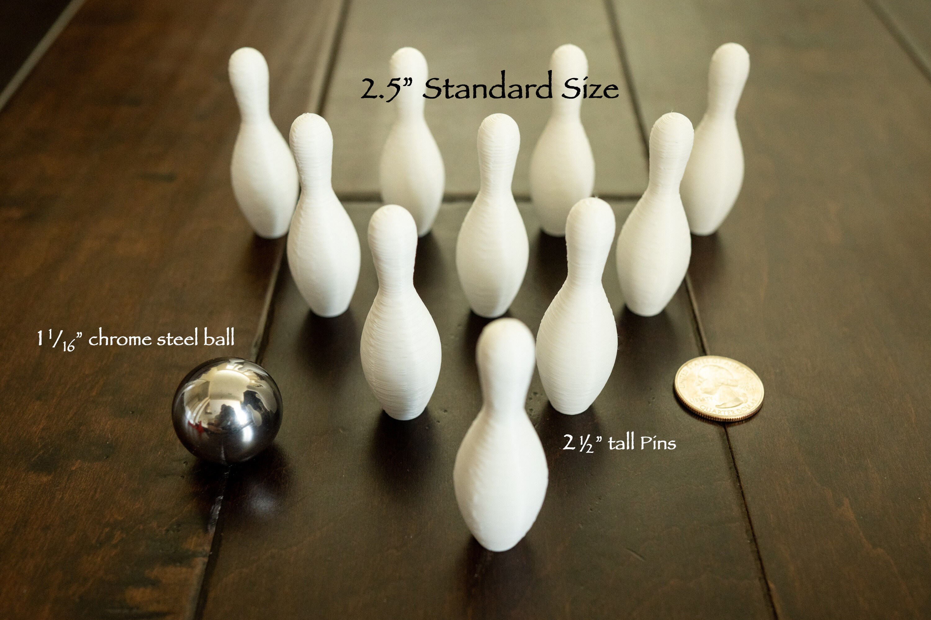 Mini Bowling Set 10 Pins Ball Pin Setter Ball Rolling Etsy