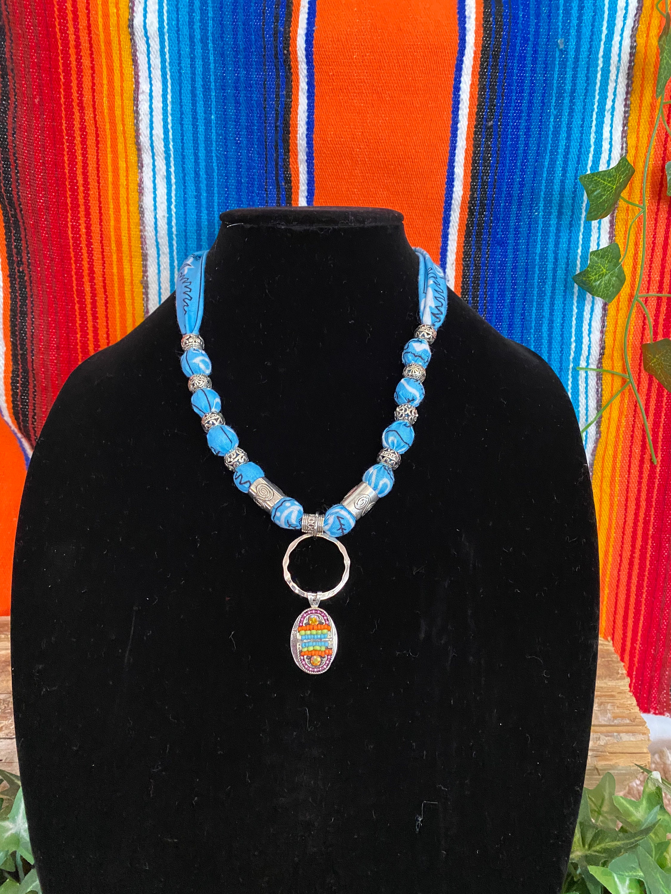 Handmade bandana necklace with pendant Etsy