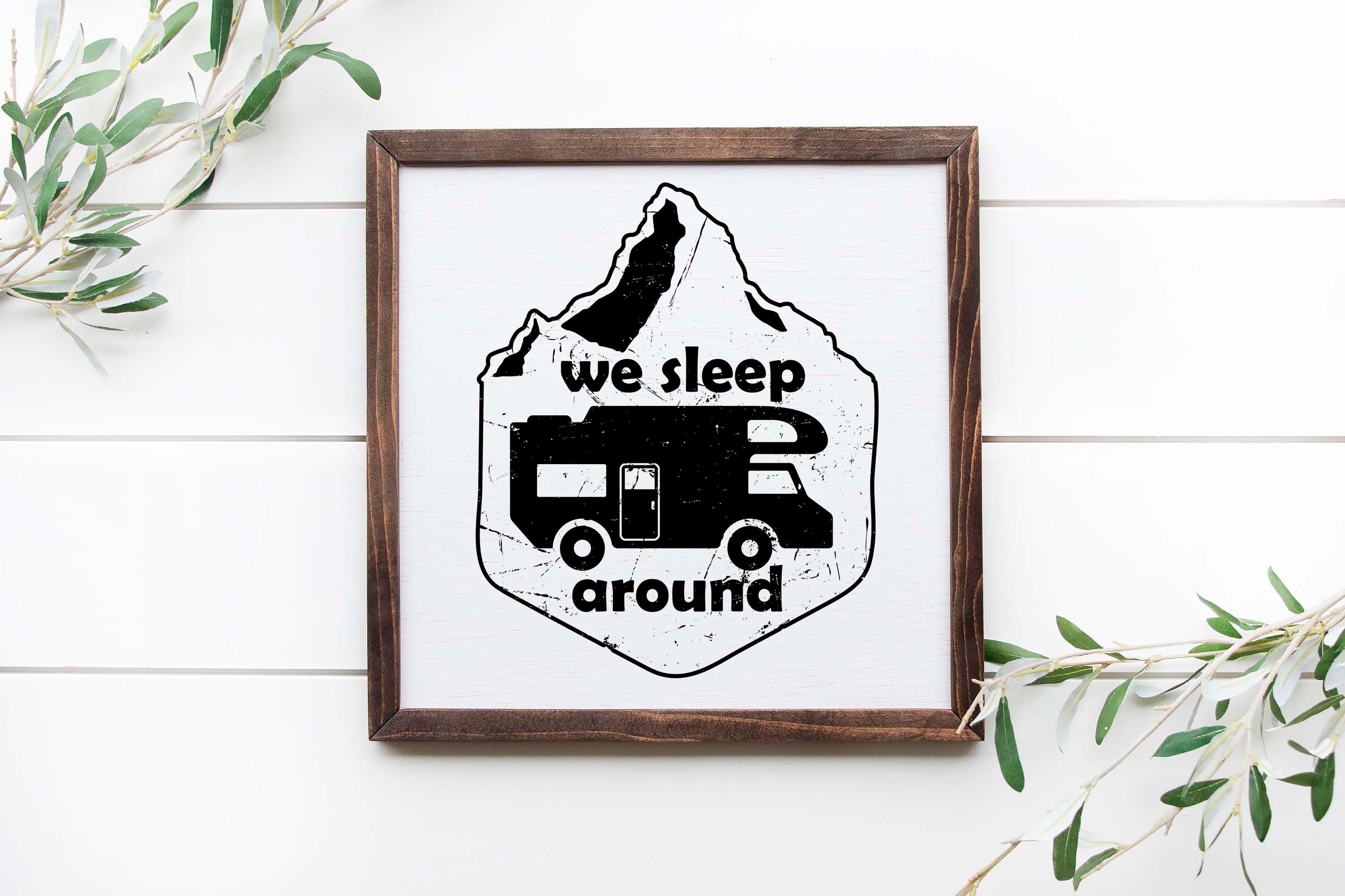 We Sleep Around RV Camper 12x12 Wooden Sign Camping Decor/ | Etsy
