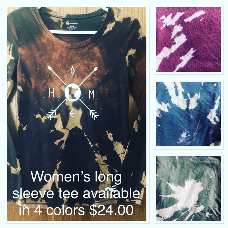 Reversed tie dye long sleeve tee