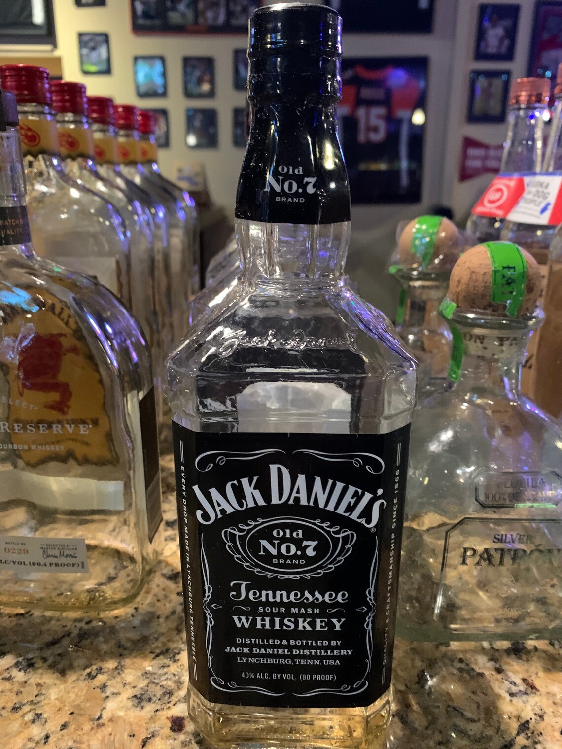 Jack Daniels 1 Liter Empty glass bottle. Etsy