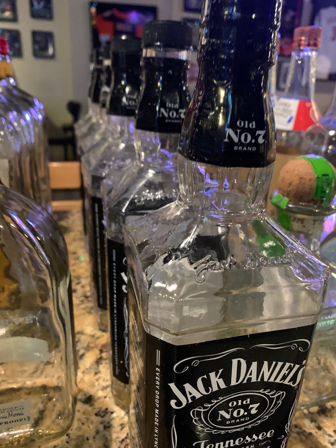 Jack Daniels 1 Liter Empty glass bottle. Etsy