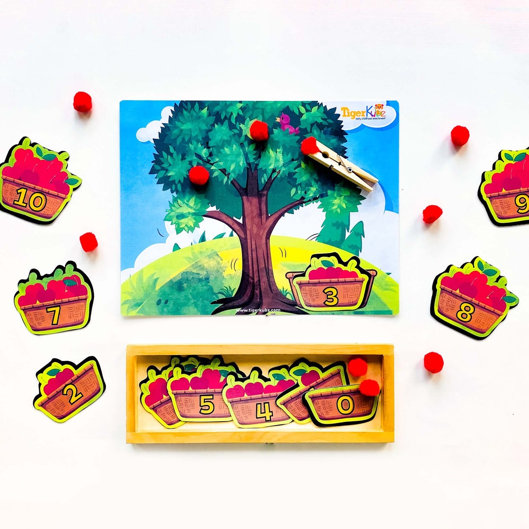Apple Counting Activity | One-to-one Correspondence Math Mat ...